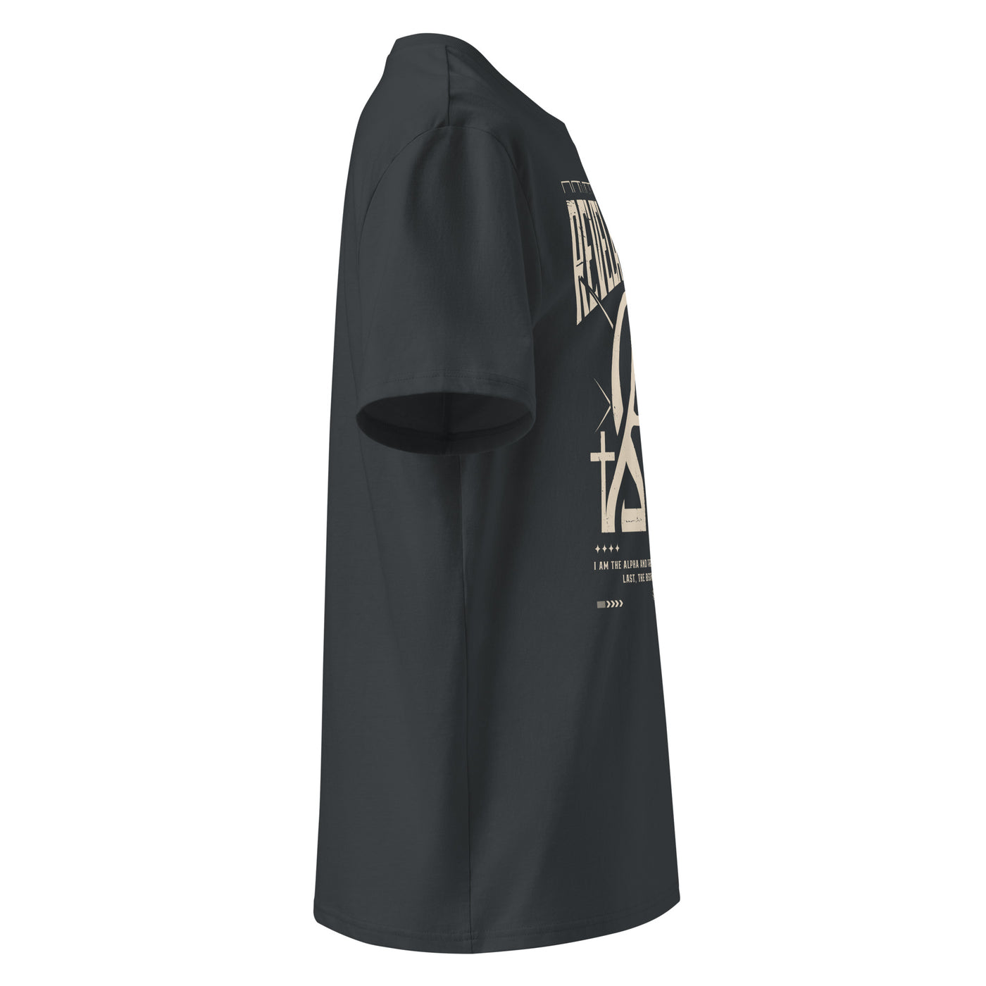 Minimal ribbed T-shirt with Alpha Omega lettering