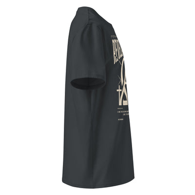 Minimal ribbed T-shirt with Alpha Omega lettering